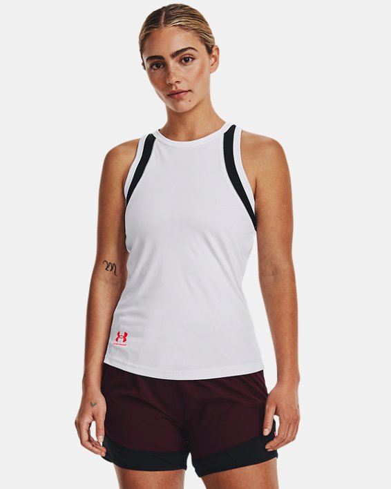 Camiseta sin mangas UA Accelerate para mujer, White, pdpMainDesktop image number 0